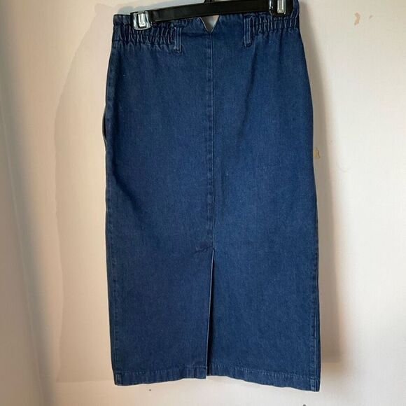 Vintage 80’s Sasson Denim Midi Skirt. Pockets! Ooh la la sasson! - Picture 5 of 14